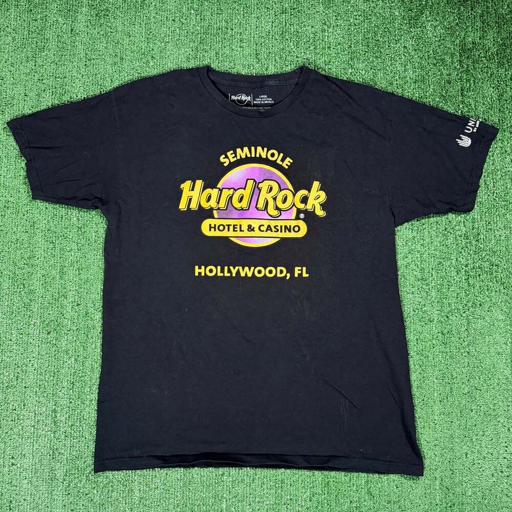 Hard Rock Cafe Seminole Hollywood Florida T-Shirt Large Black